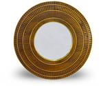 Round Wood and Brass Mirror