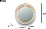 Brown Round Wooden Wall Mirror