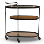 Oval Metal and Wood Trolley