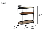 Oval Metal and Wood Trolley