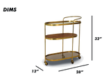 Oval Metal and Wood Trolley