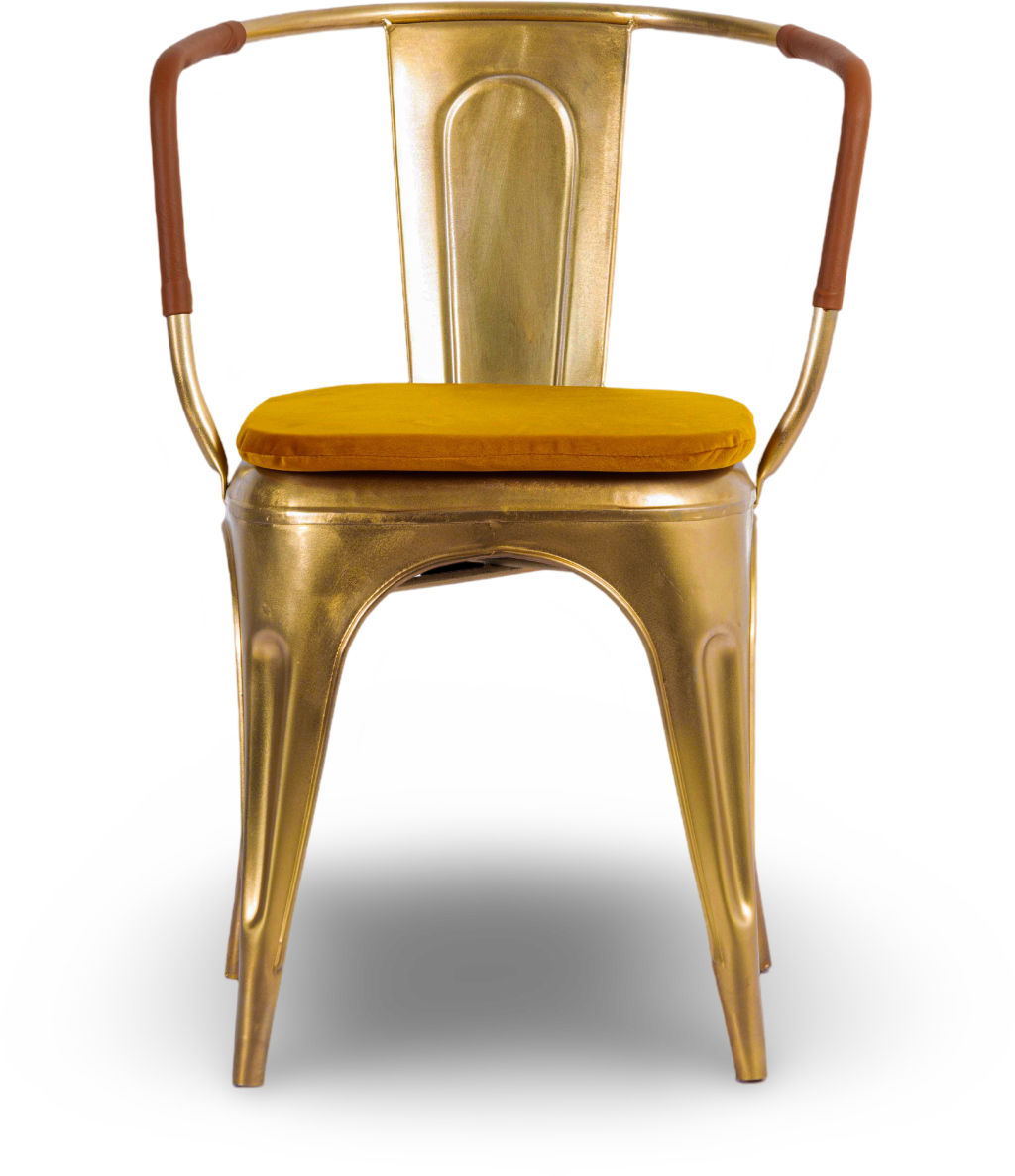 Black Steel Armchair with Leather Accents