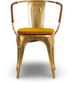 Black Steel Armchair with Leather Accents