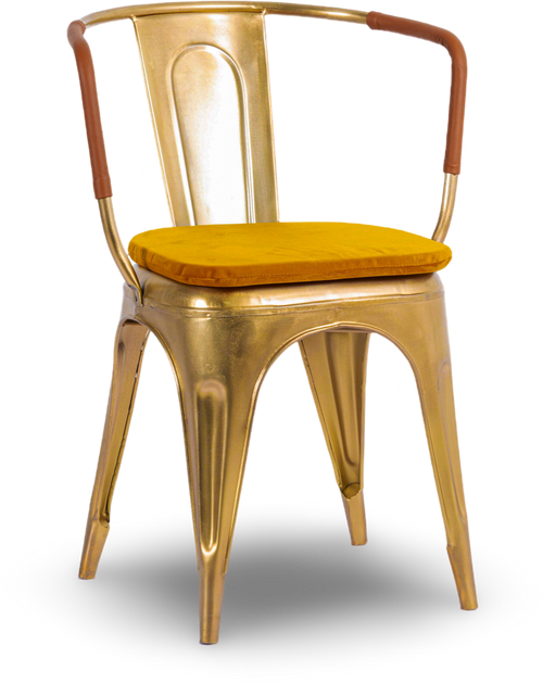 Black Steel Armchair with Leather Accents