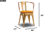 Black Steel Armchair with Leather Accents