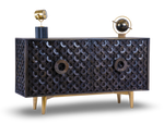 Geometric Ring Patterned Wooden Sideboard