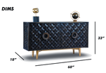 Geometric Ring Patterned Wooden Sideboard