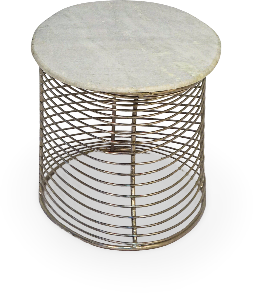 Twisted Metal and Stone Coffee Table