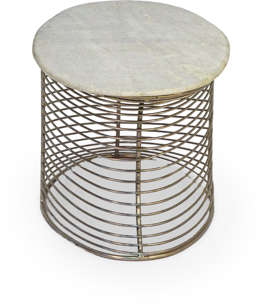 Twisted Metal and Stone Coffee Table