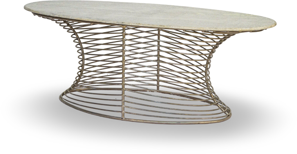 Twisted Metal and Stone Coffee Table