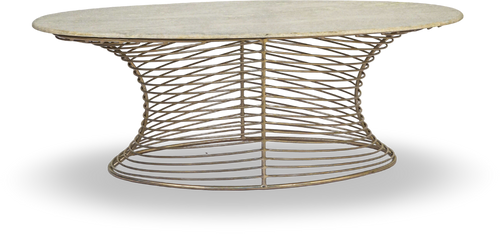 Twisted Metal and Stone Coffee Table