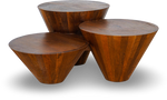 Brown Cone Coffee Table Set