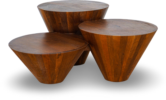 Brown Cone Coffee Table Set
