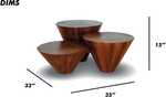 Brown Cone Coffee Table Set