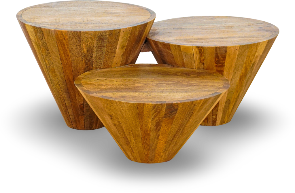 Brown Cone Coffee Table Set
