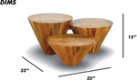 Brown Cone Coffee Table Set
