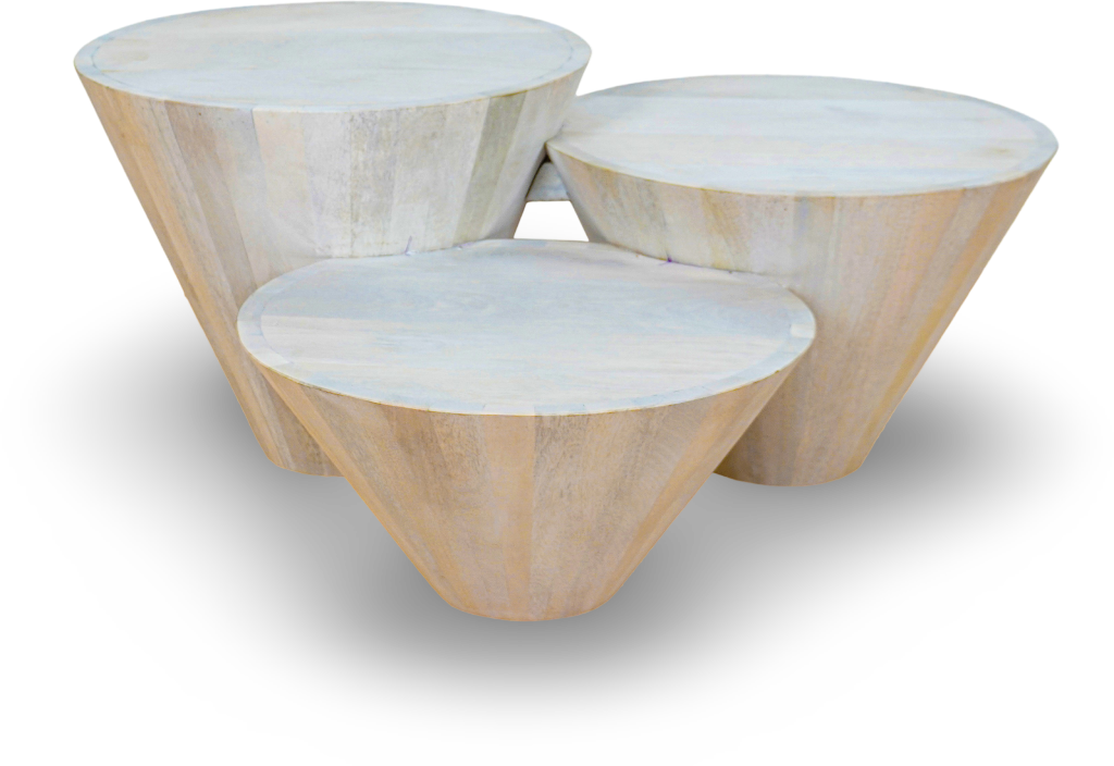 Brown Cone Coffee Table Set