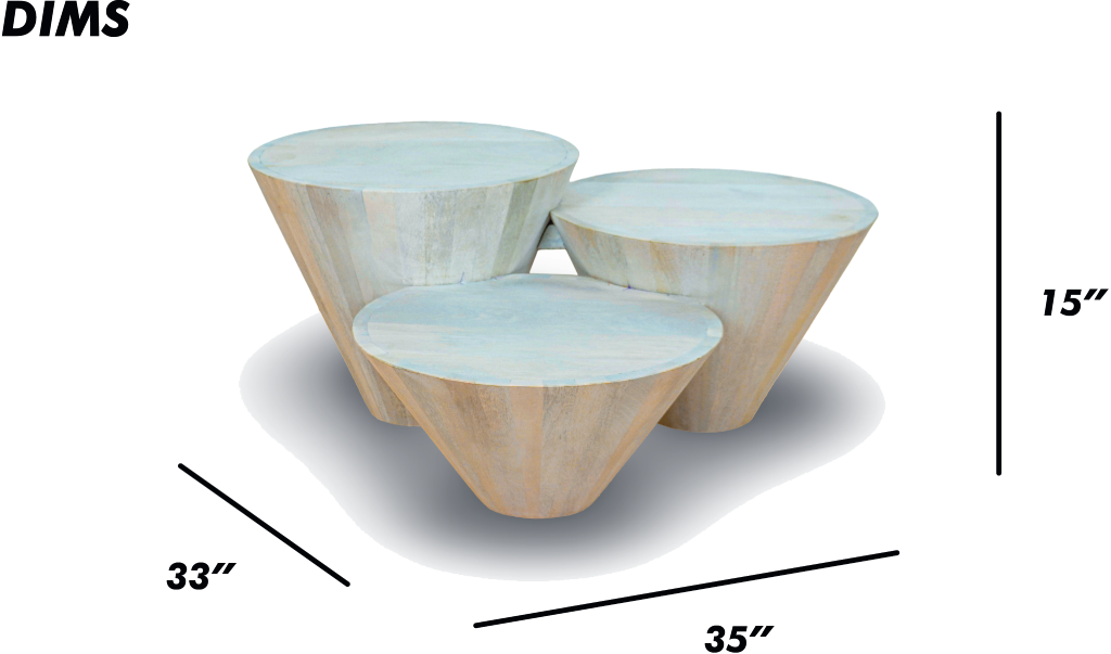 Brown Cone Coffee Table Set