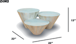 Brown Cone Coffee Table Set