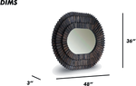Oval Faceted Wood Frame Mirror