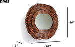 Oval Faceted Wood Frame Mirror