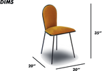 Mustard Velvet Dining Chair with Black Metal Frame