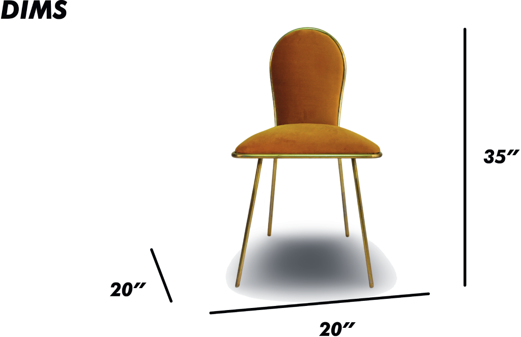 Mustard Velvet Dining Chair with Black Metal Frame