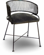 Black Wire Frame Chair with Charcoal Cushion