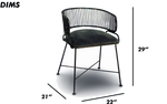 Black Wire Frame Chair with Charcoal Cushion