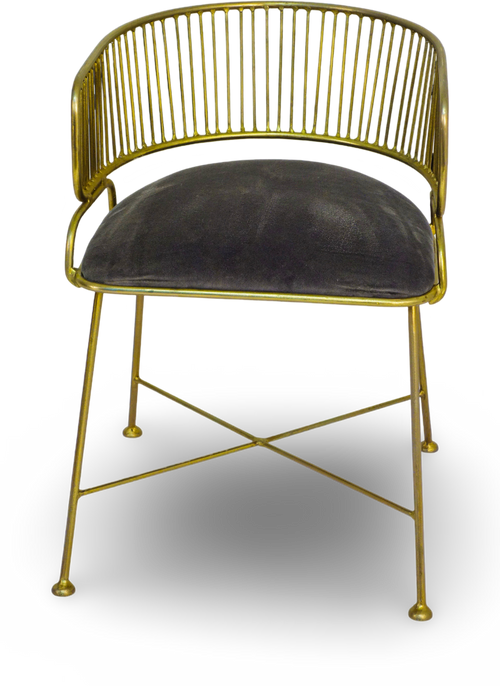 Black Wire Frame Chair with Charcoal Cushion
