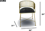 Black Wire Frame Chair with Charcoal Cushion