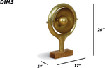 Gold Table Lamp with Wooden Base