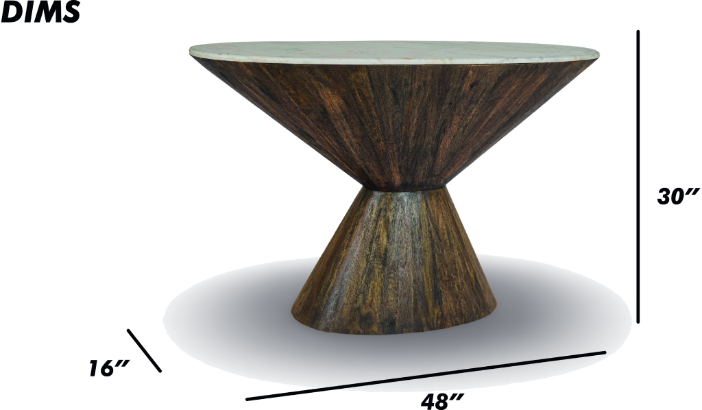 Natural Wood Sculptural Console Table