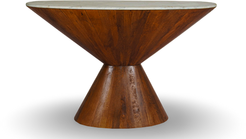Natural Wood Sculptural Console Table