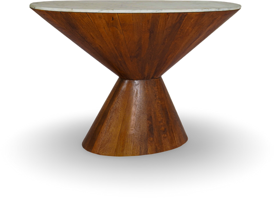 Natural Wood Sculptural Console Table