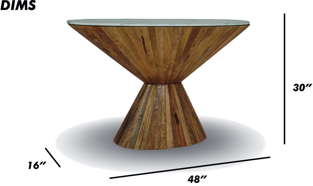 Natural Wood Sculptural Console Table