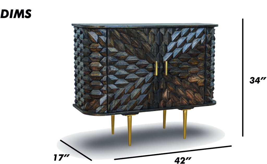 Grey Chevron Bar Console