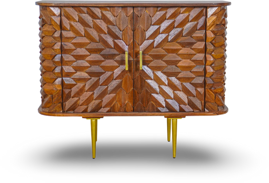 Grey Chevron Bar Console