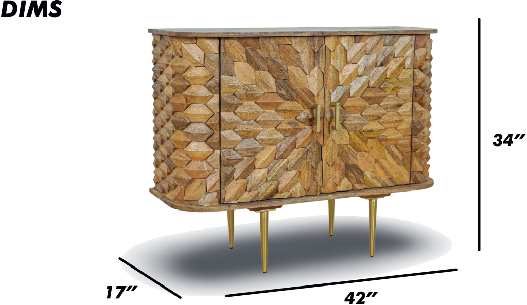 Grey Chevron Bar Console