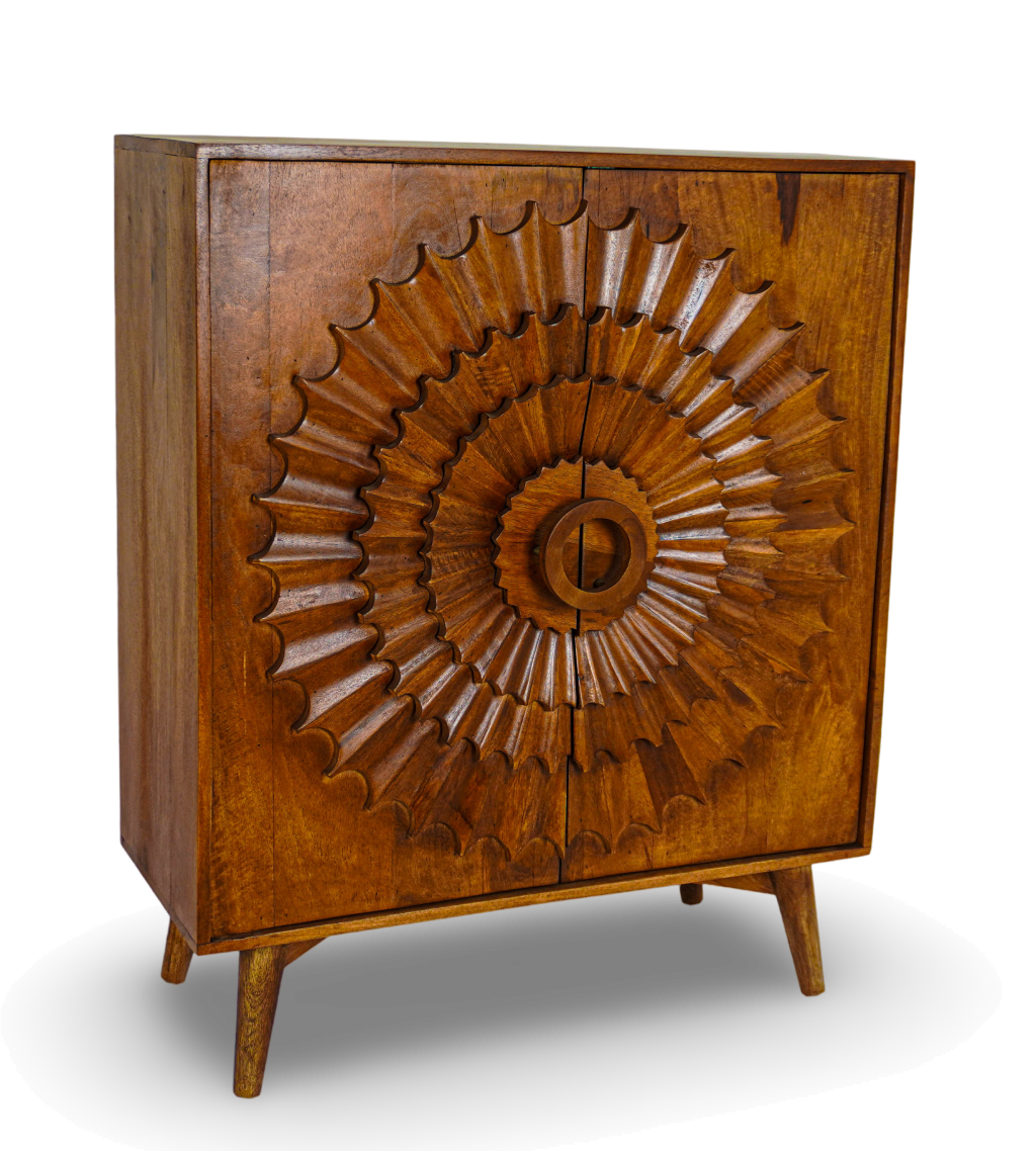 Brown Mandala Bar Cabinet