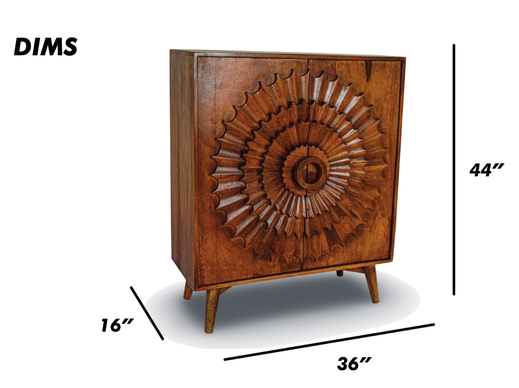 Brown Mandala Bar Cabinet