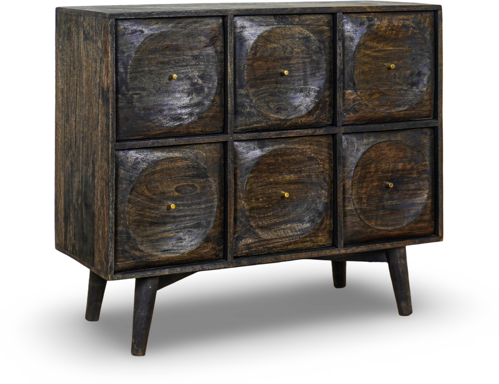 Six-Drawer Dresser (Grey Brush Finish)