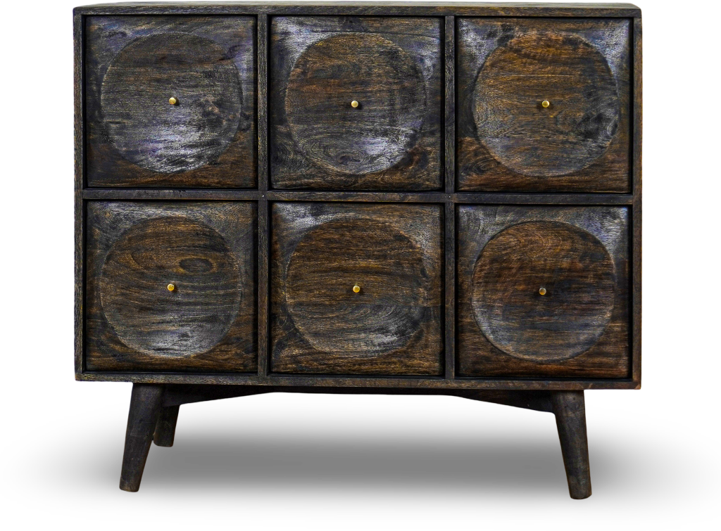 Six-Drawer Dresser (Grey Brush Finish)