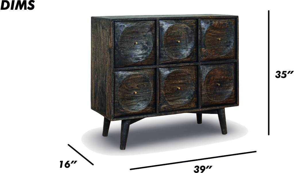 Six-Drawer Dresser (Grey Brush Finish)