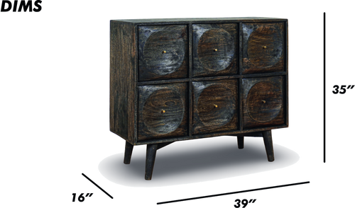Six-Drawer Dresser (Grey Brush Finish)