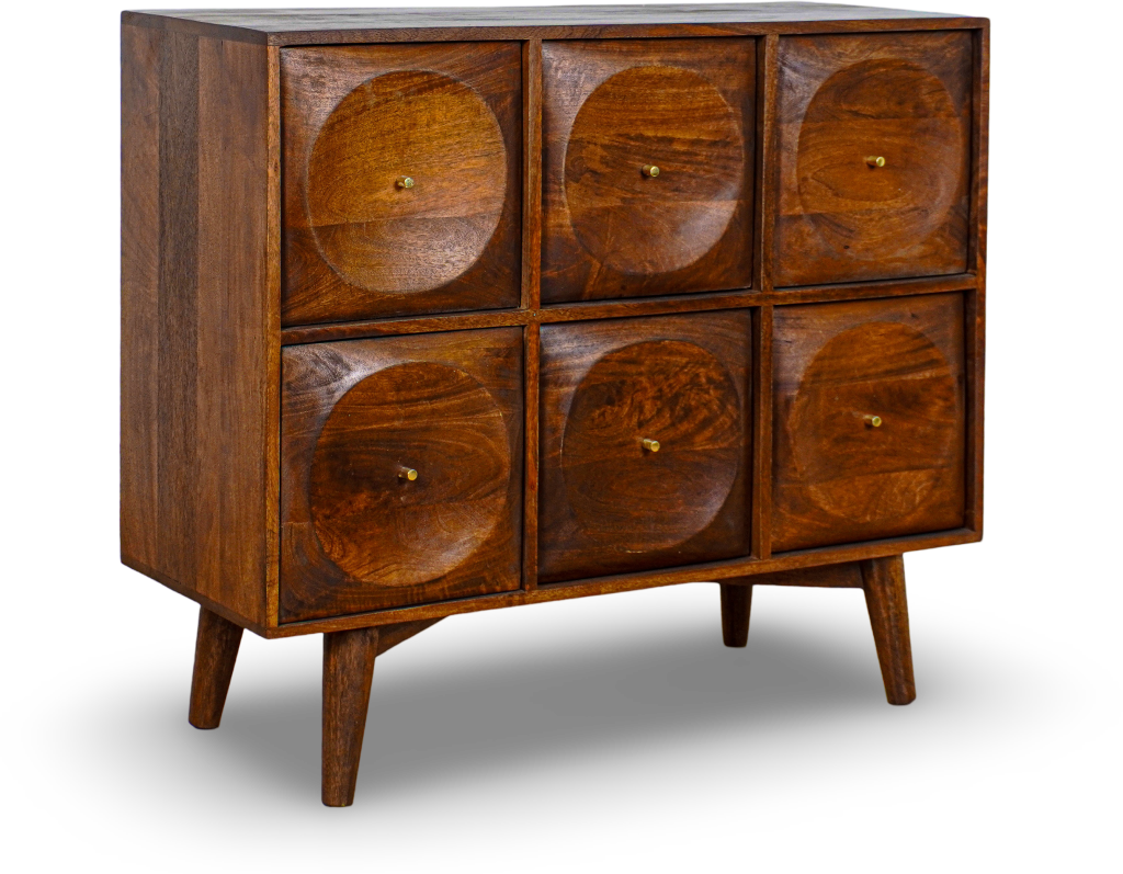 Six-Drawer Dresser (Grey Brush Finish)