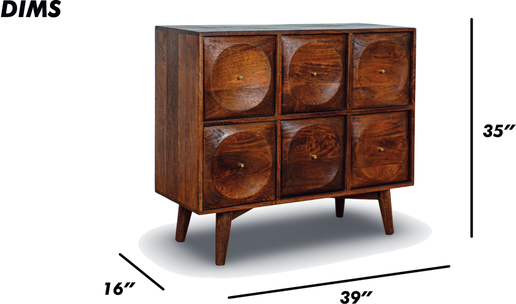 Six-Drawer Dresser (Grey Brush Finish)