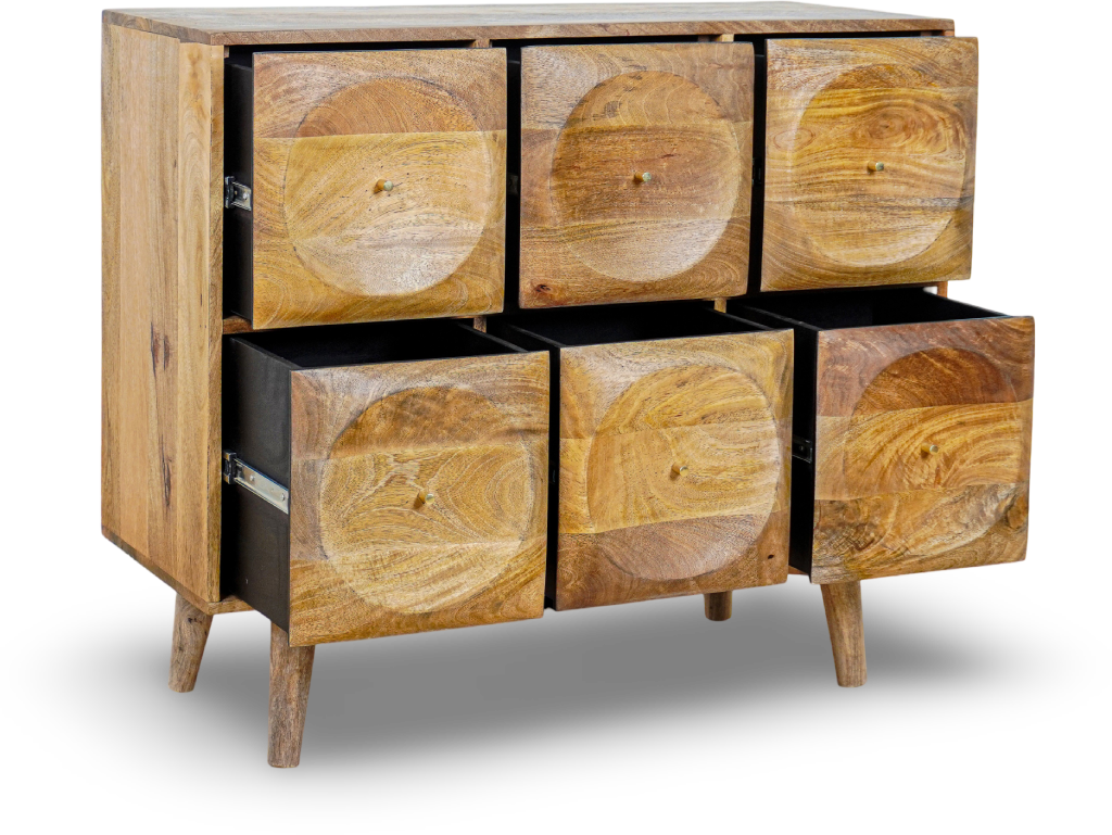 Six-Drawer Dresser (Grey Brush Finish)