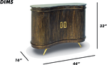 Curved Wooden Bar Cabinet with Marble Top