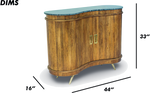 Curved Wooden Bar Cabinet with Marble Top